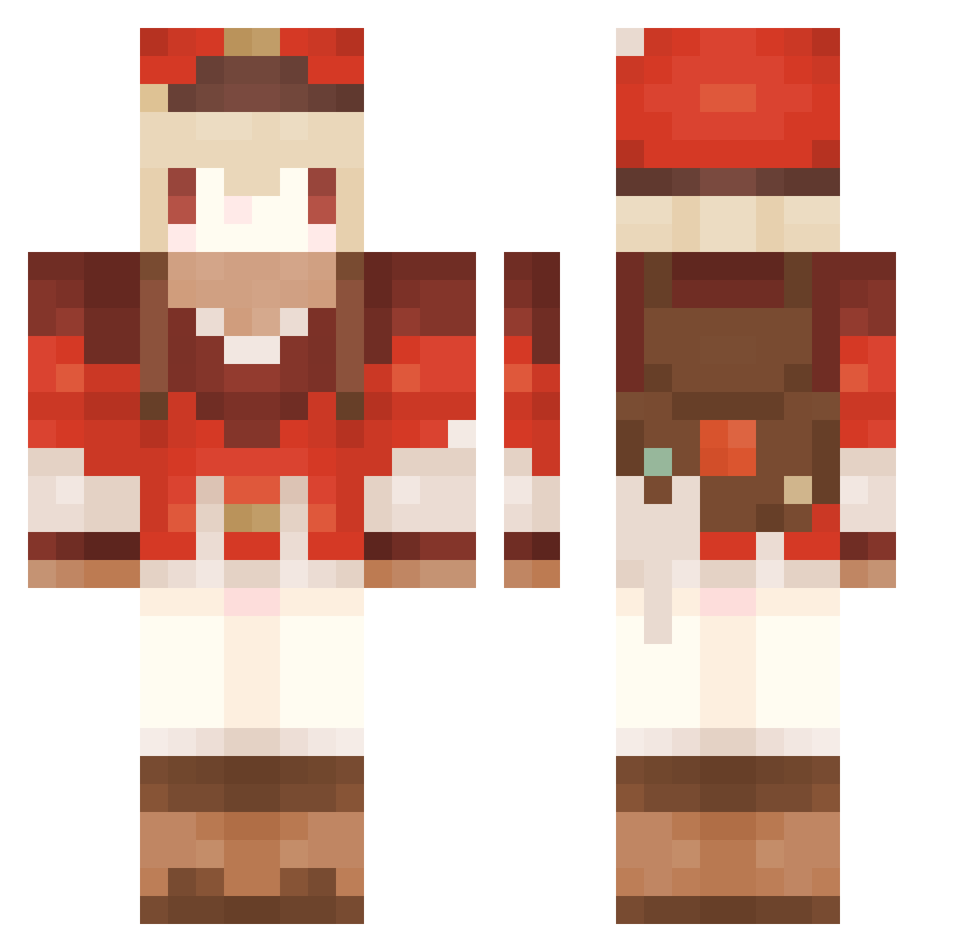 sweetring Minecraft skin, front and back view