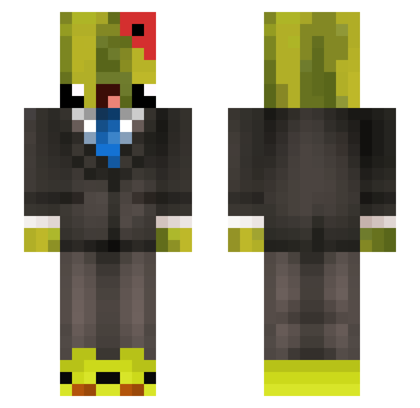 ItsLuky187 Minecraft skin, front and back view
