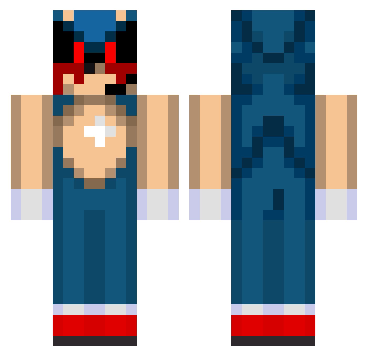 Jalen99 Minecraft skin, front and back view