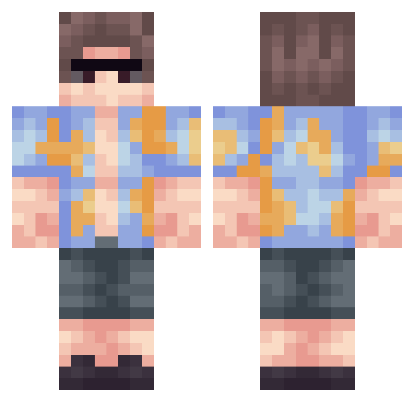 ar1st0cr4t Minecraft skin, front and back view