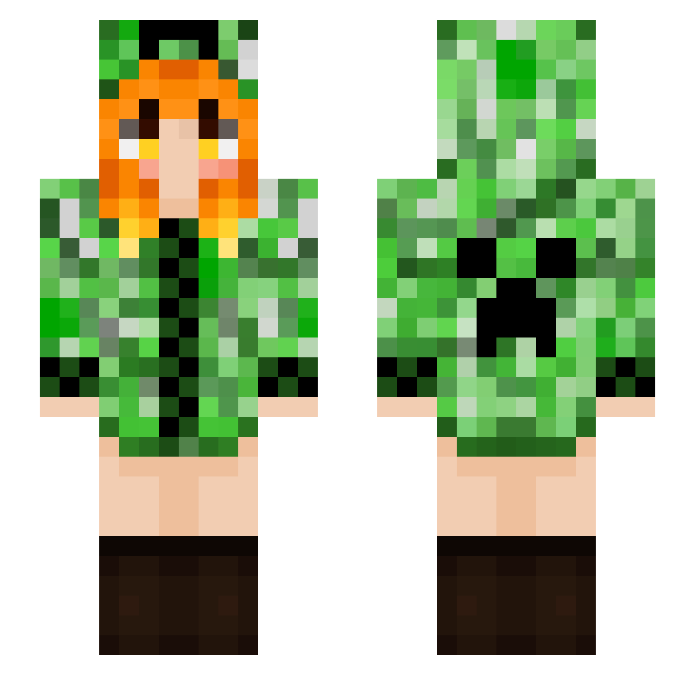 poopysprinkles Minecraft skin, front and back view
