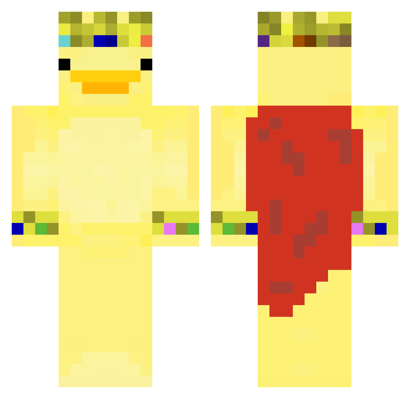 Sebastiennn Minecraft skin, front and back view