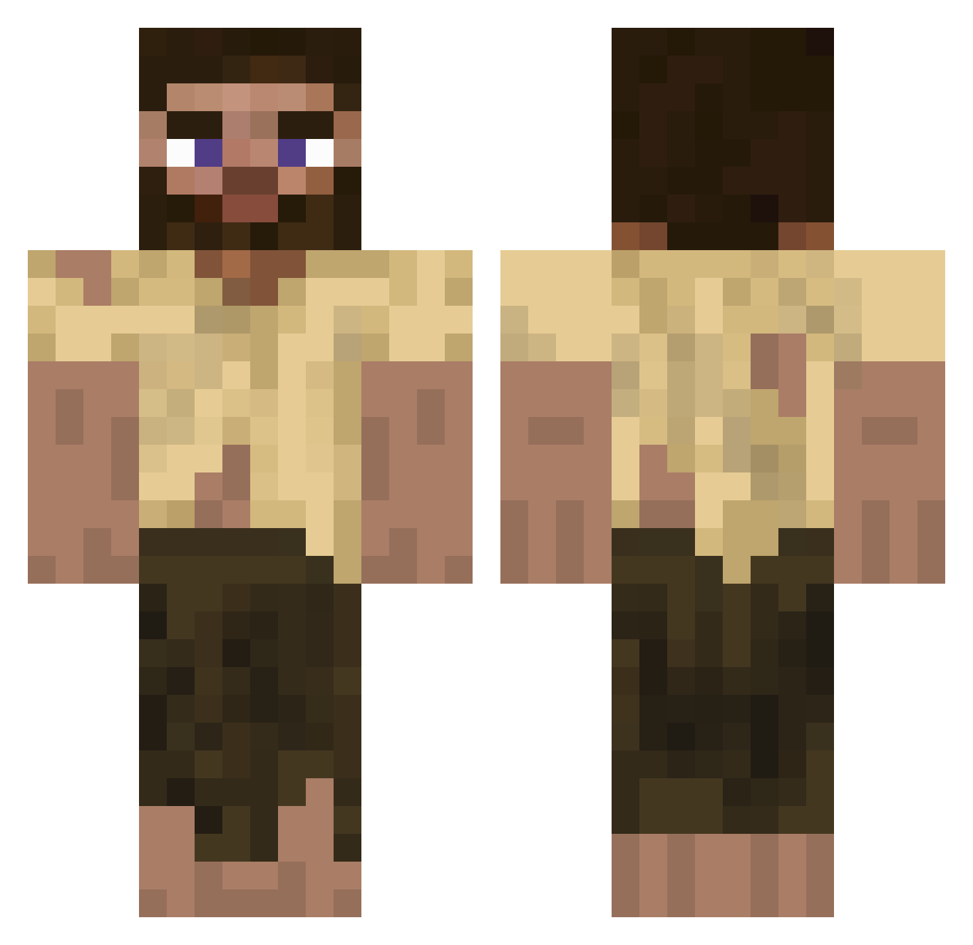 dreja Minecraft skin, front and back view
