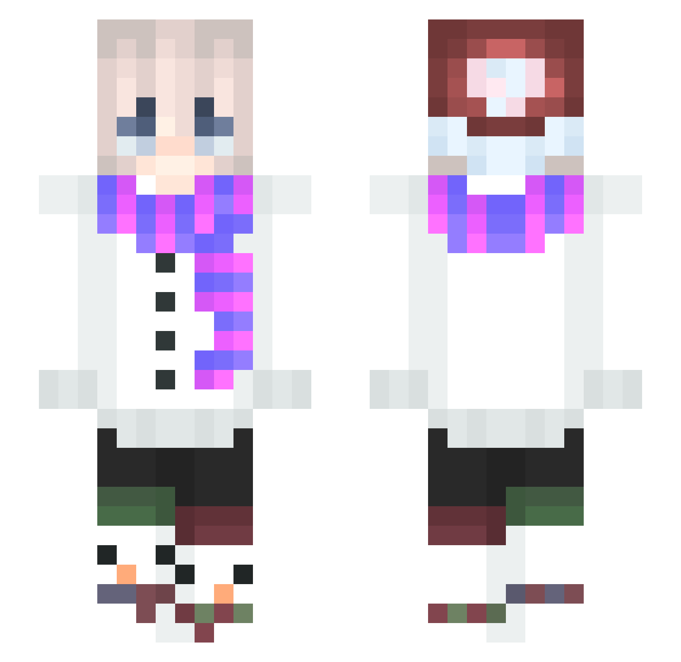 RealSheng09 Minecraft skin, front and back view
