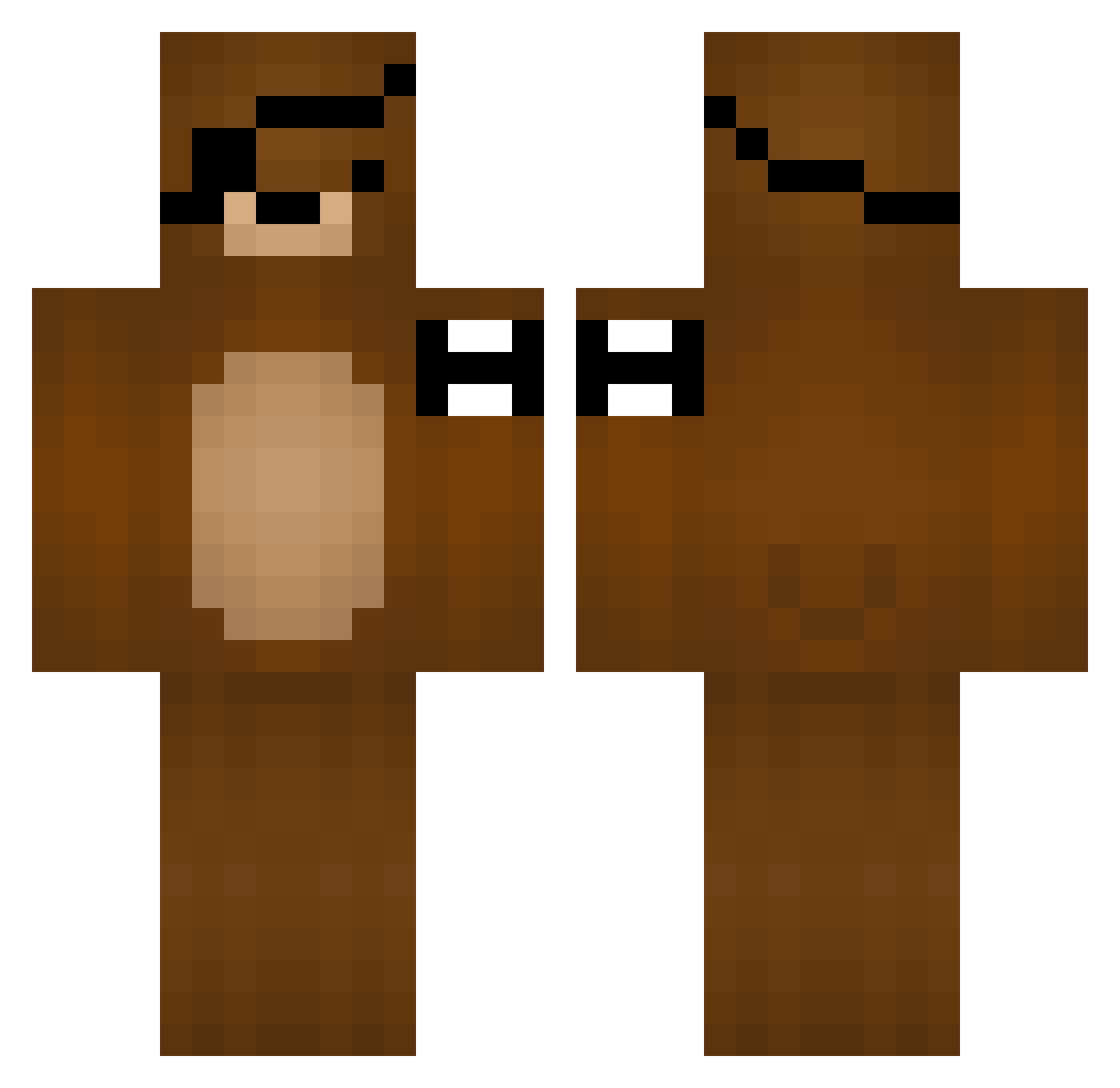 Clootie Minecraft skin, front and back view