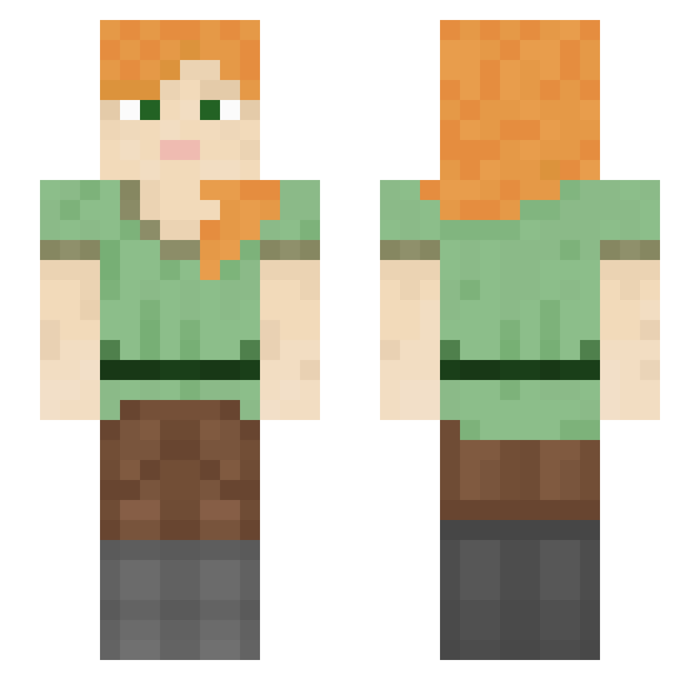 AdrienA Minecraft skin, front and back view
