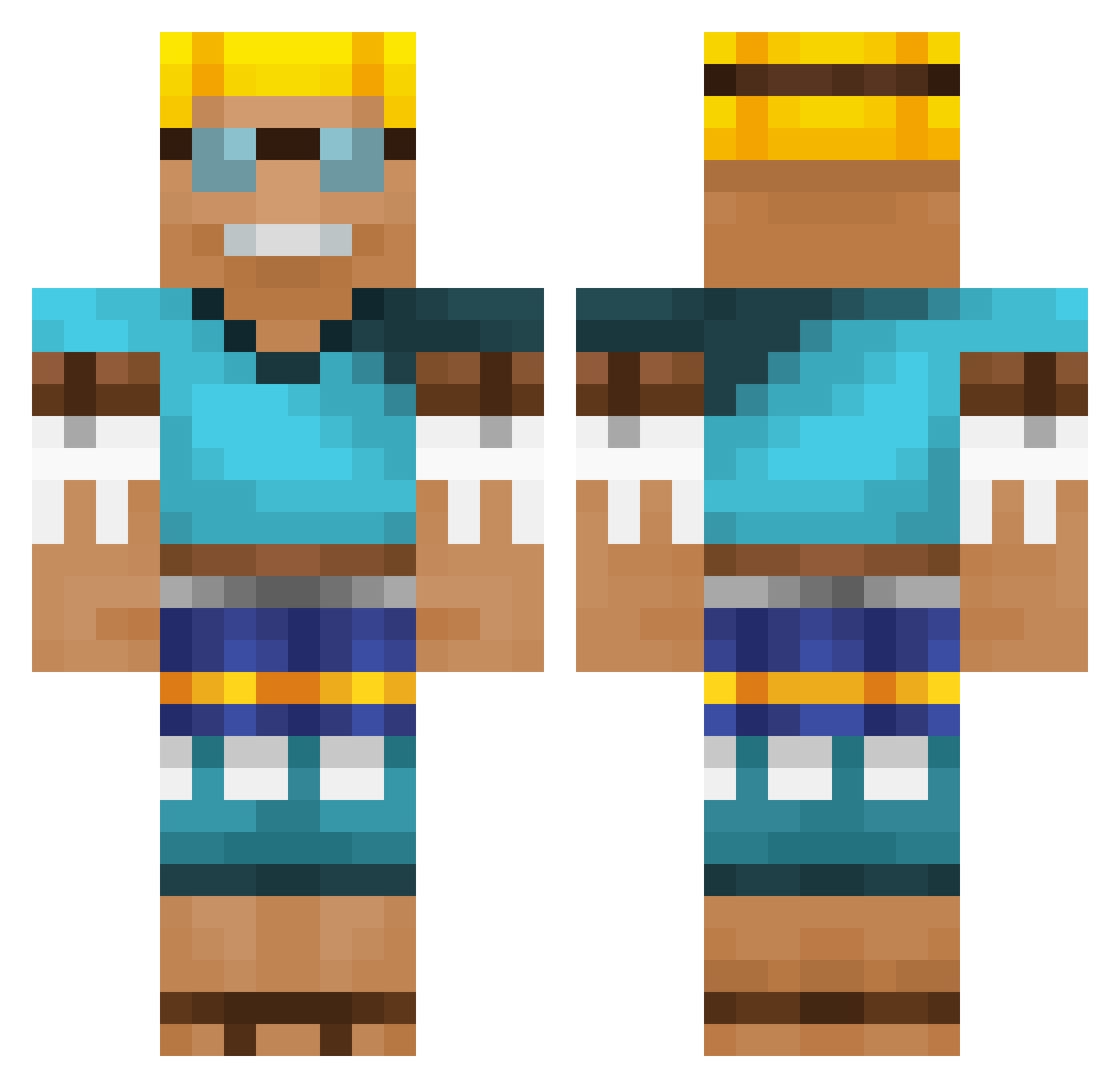 zwalzzy Minecraft skin, front and back view
