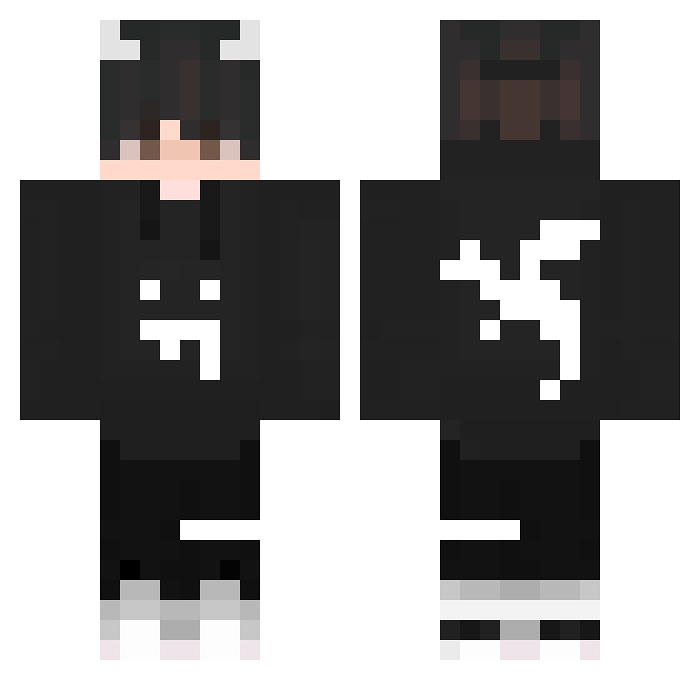 caccle Minecraft skin, front and back view
