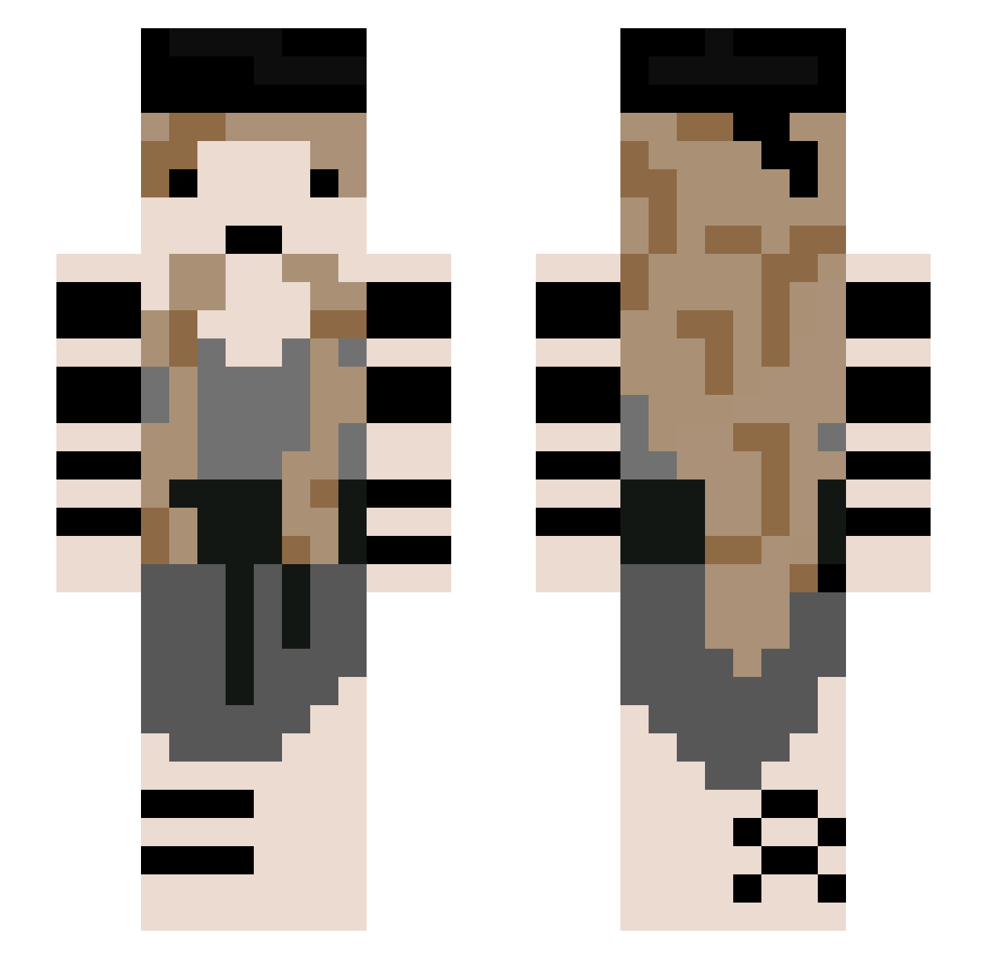 Isy_123 Minecraft skin, front and back view