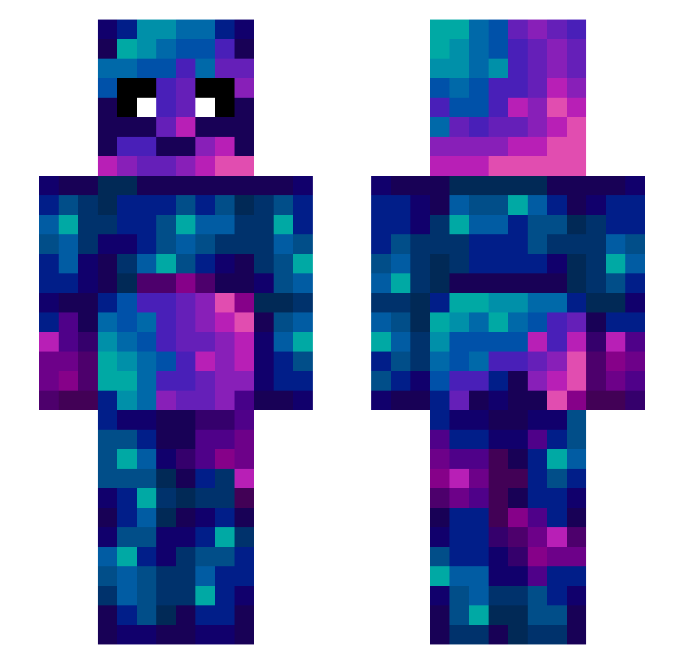 jaekepateeke Minecraft skin, front and back view