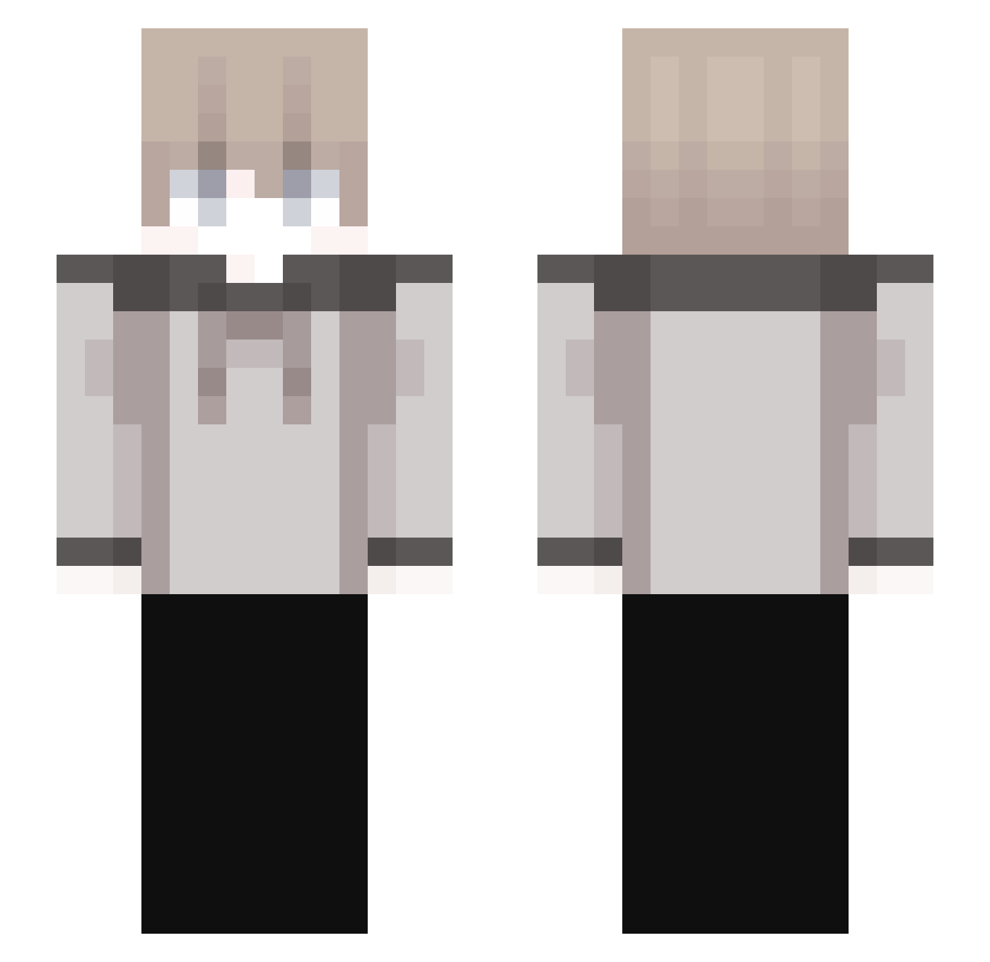 Formorian Minecraft skin, front and back view