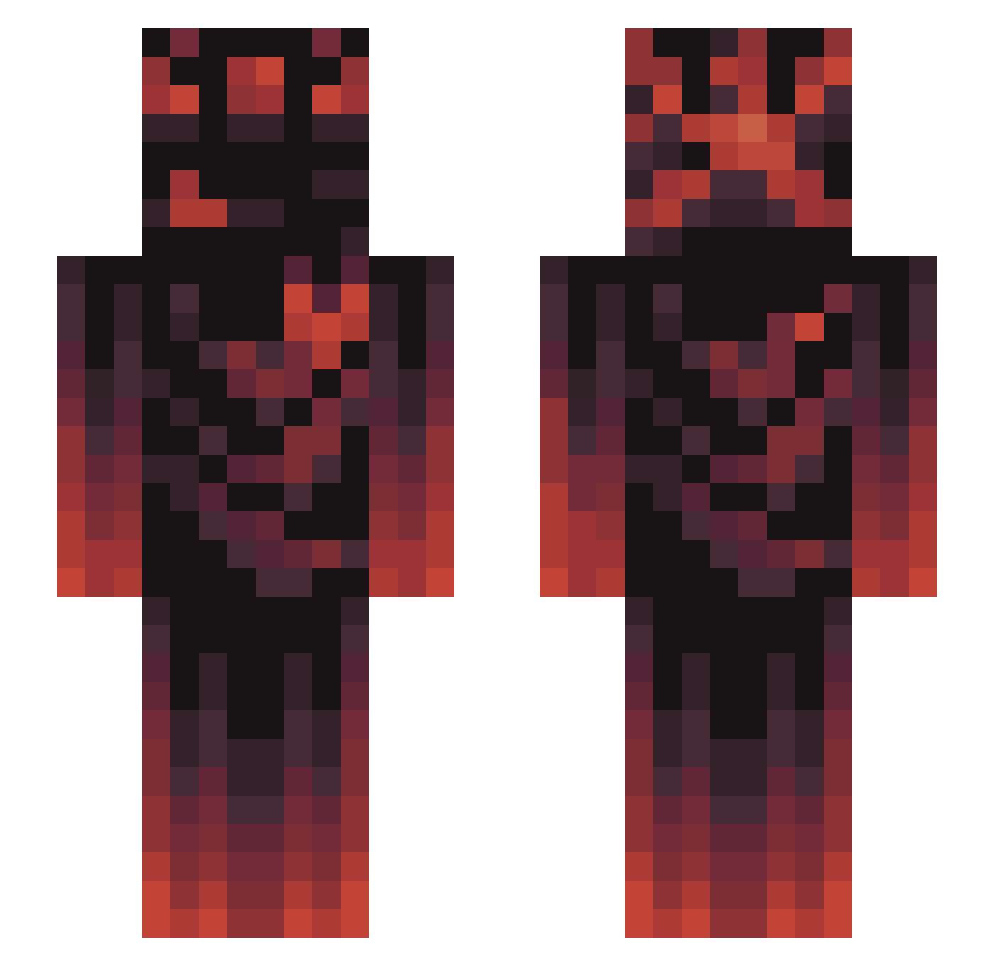SizArts Minecraft skin, front and back view