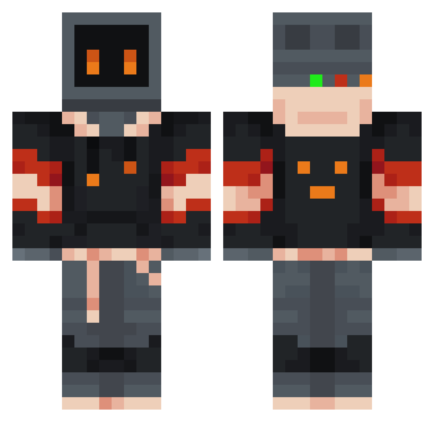 Denimont Minecraft skin, front and back view