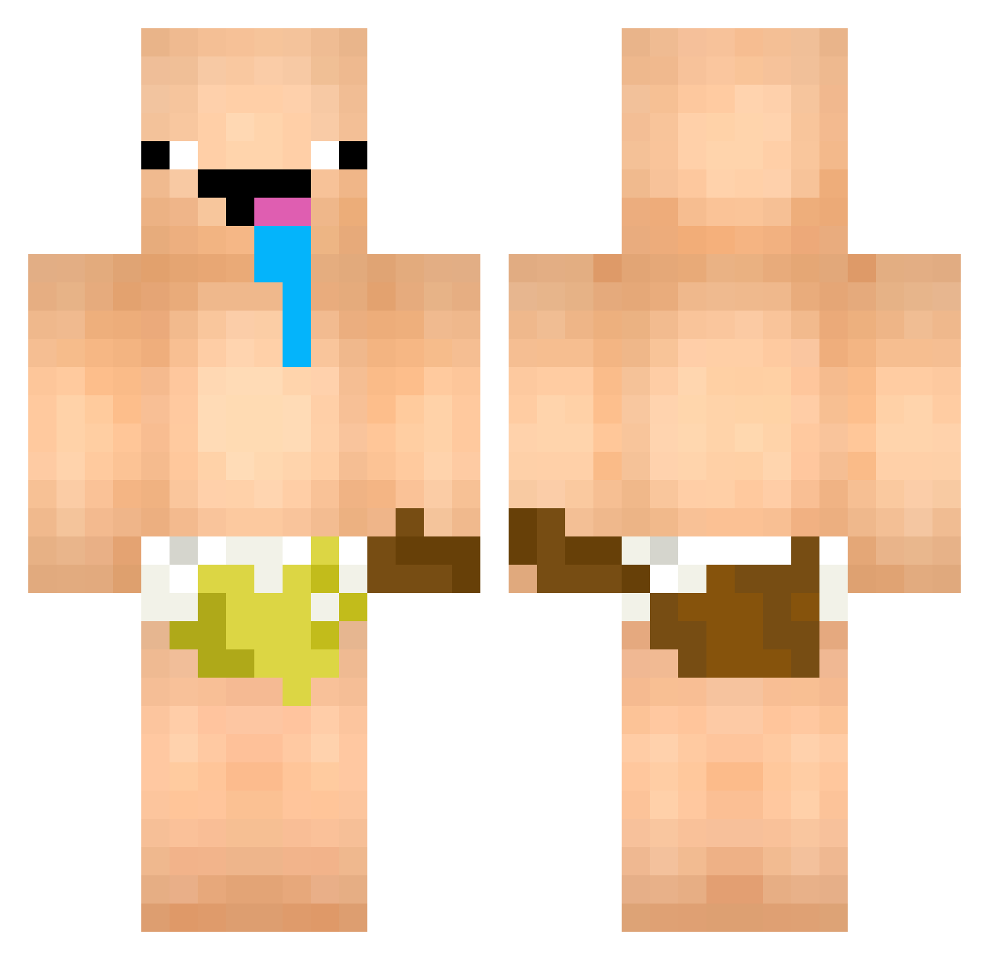 mhmmmed Minecraft skin, front and back view