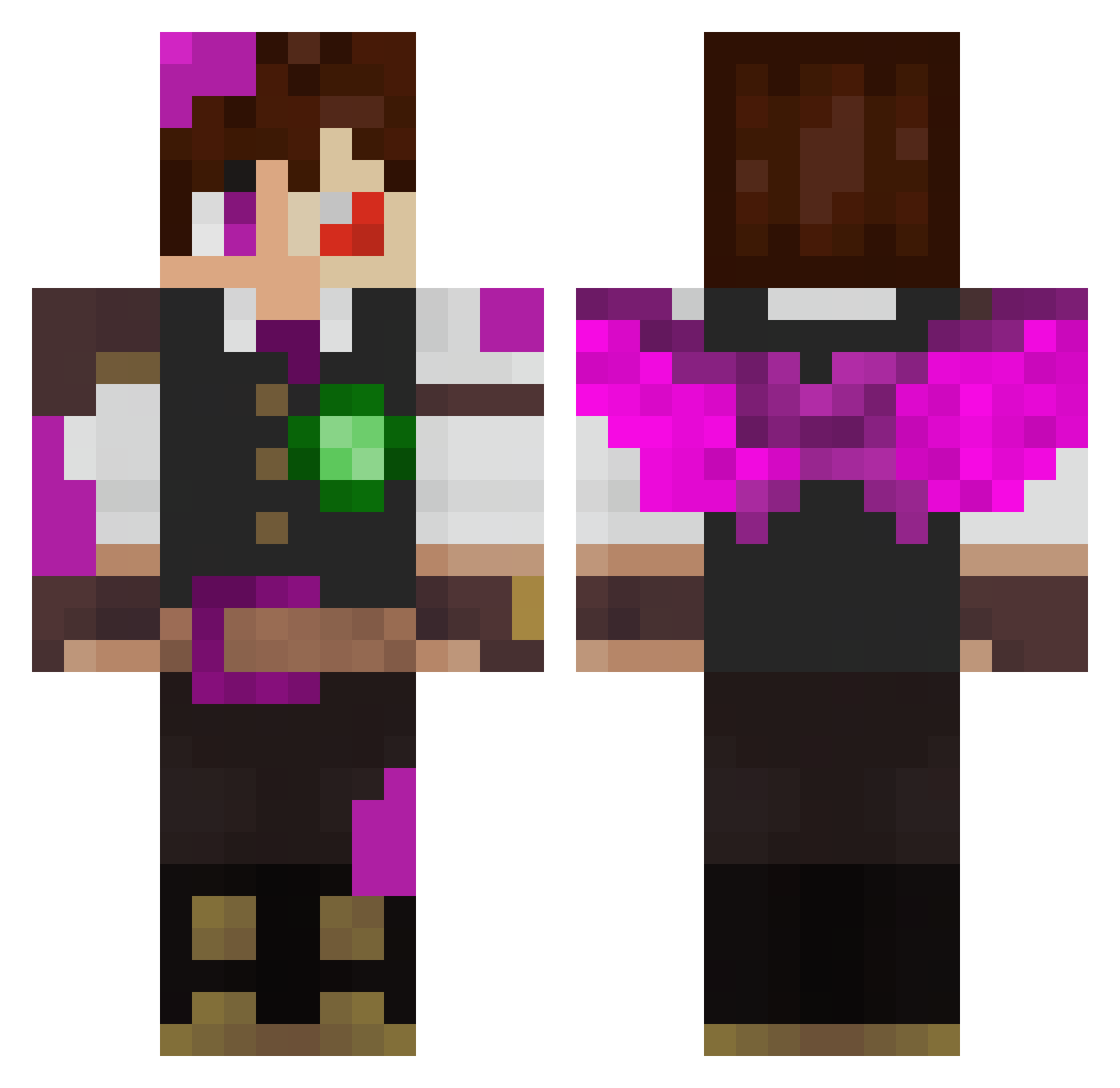 Christle2 Minecraft skin, front and back view