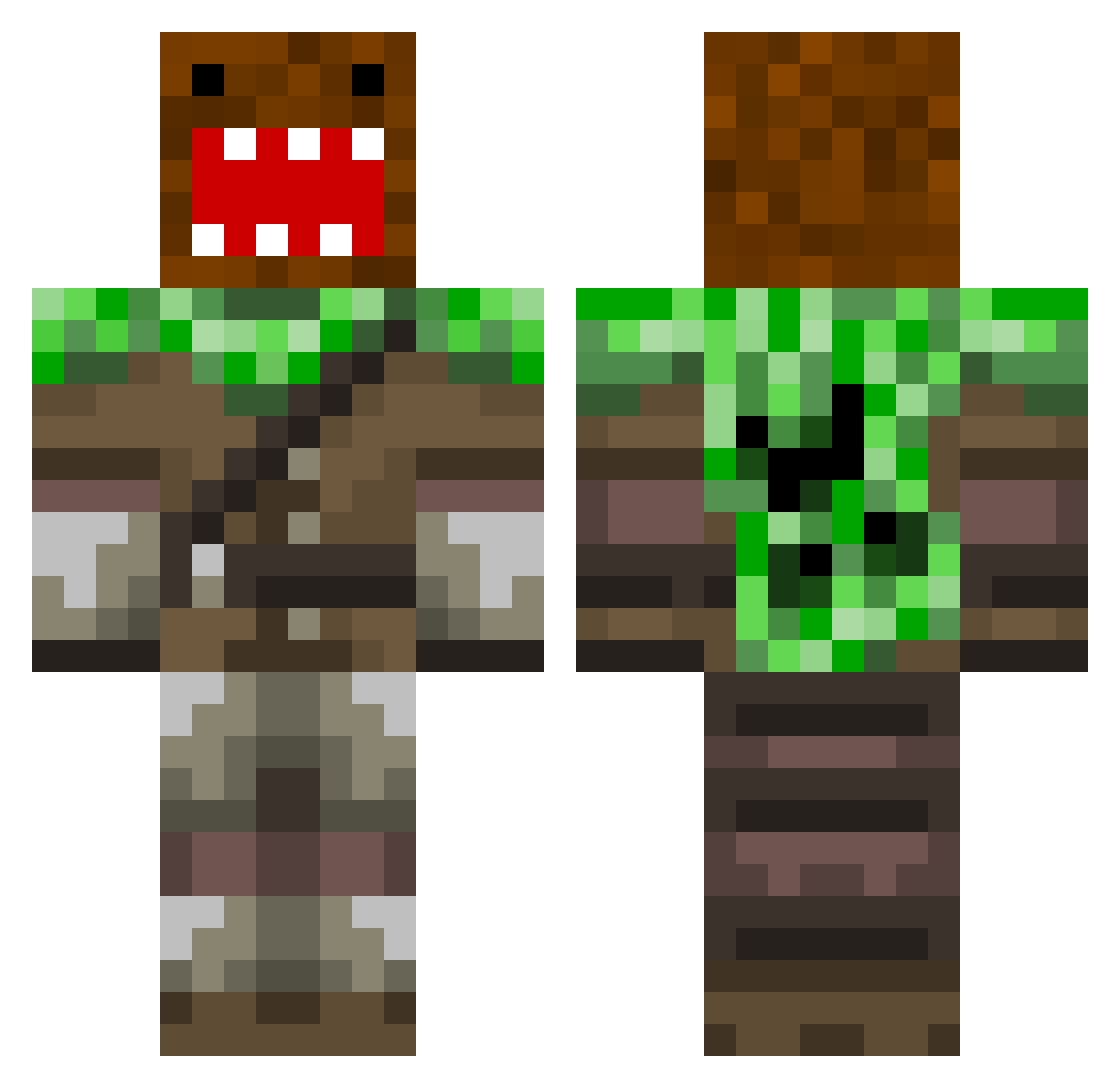 Dieter Minecraft skin, front and back view