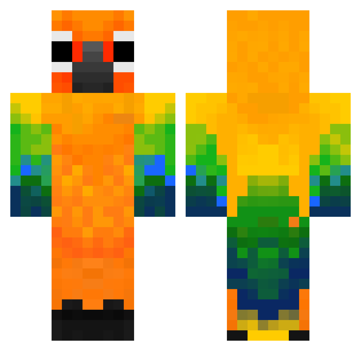 HasanOvs Minecraft skin, front and back view