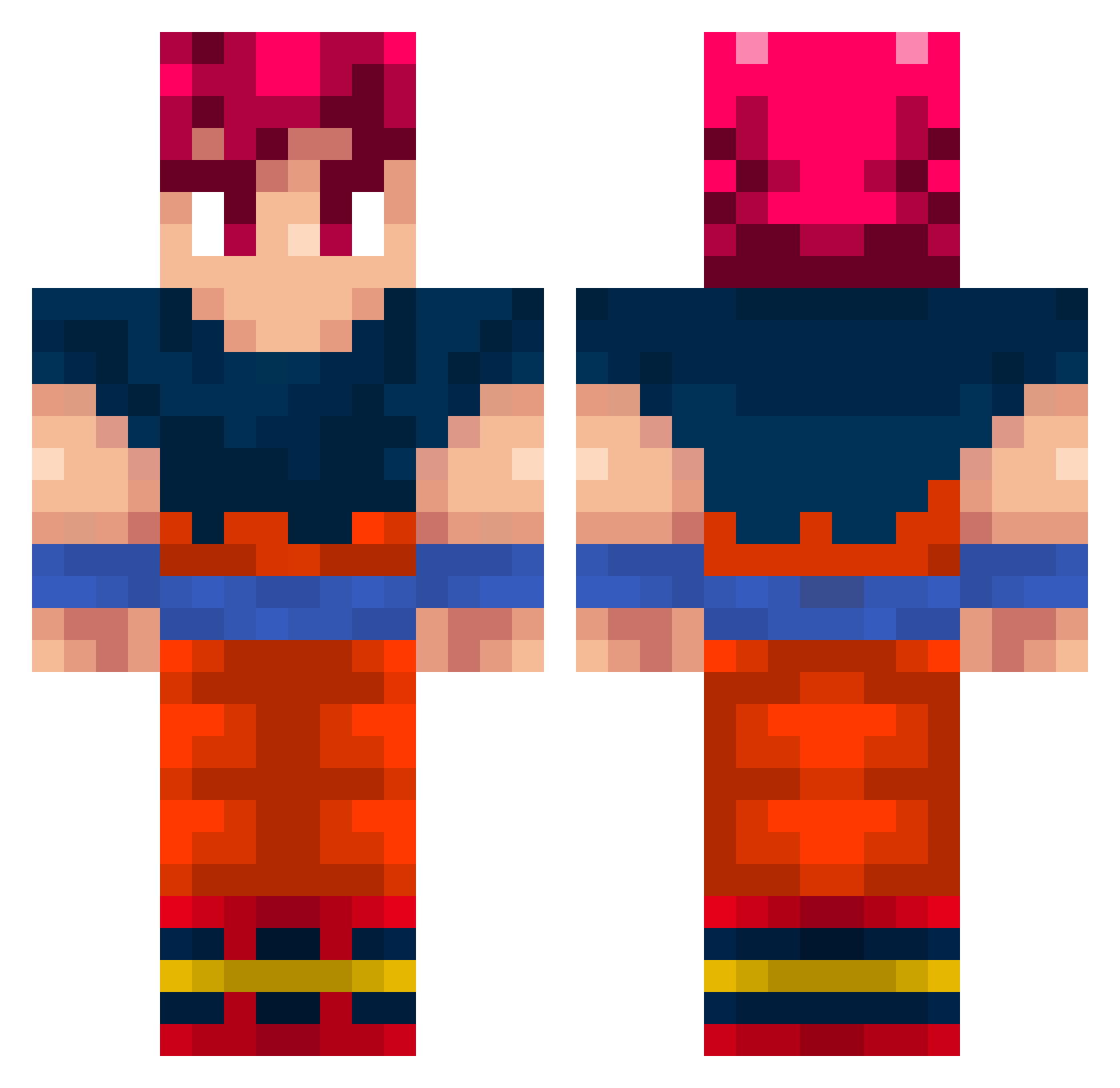 Fenfes Minecraft skin, front and back view
