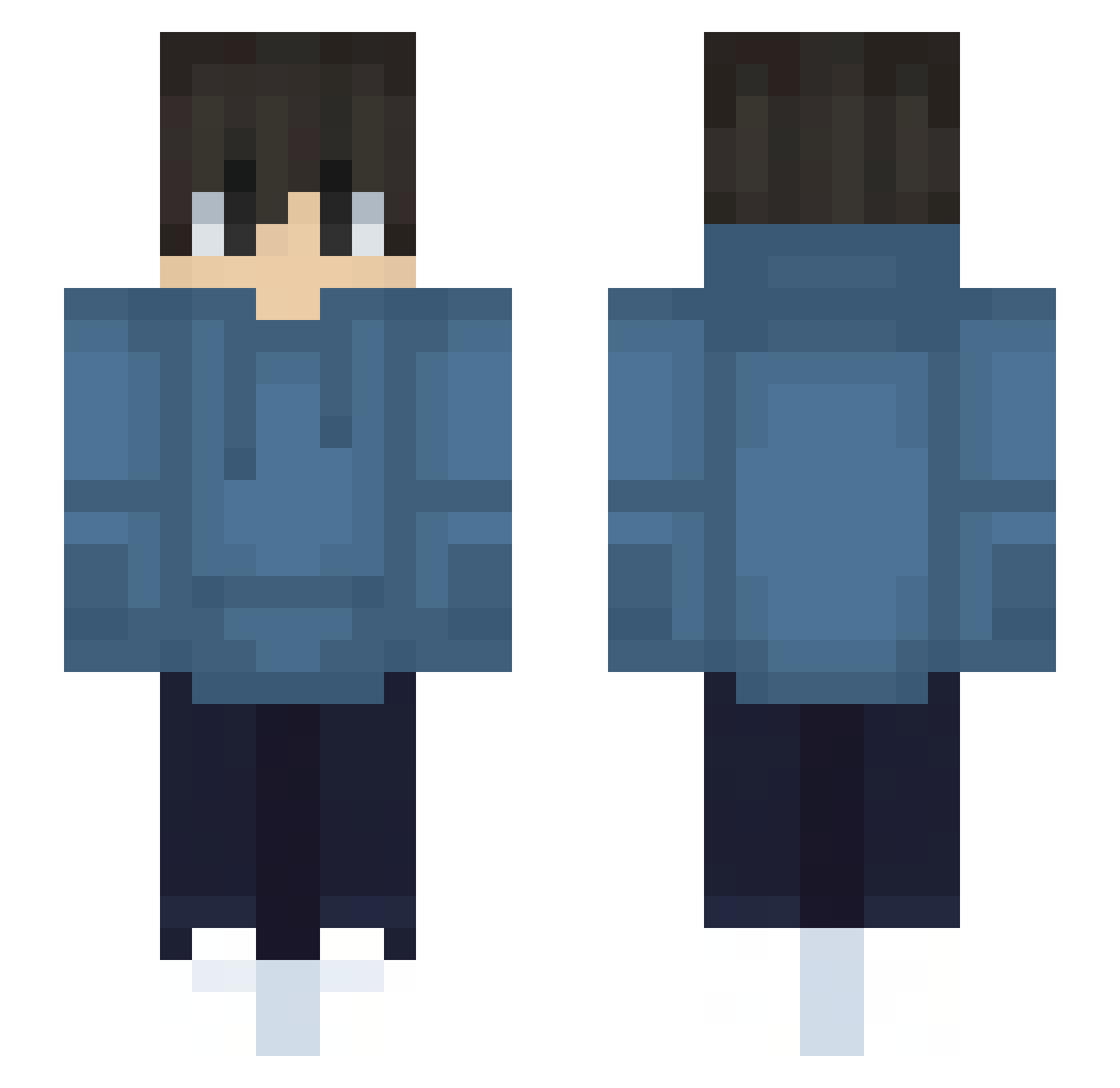 Skyfft Minecraft skin, front and back view