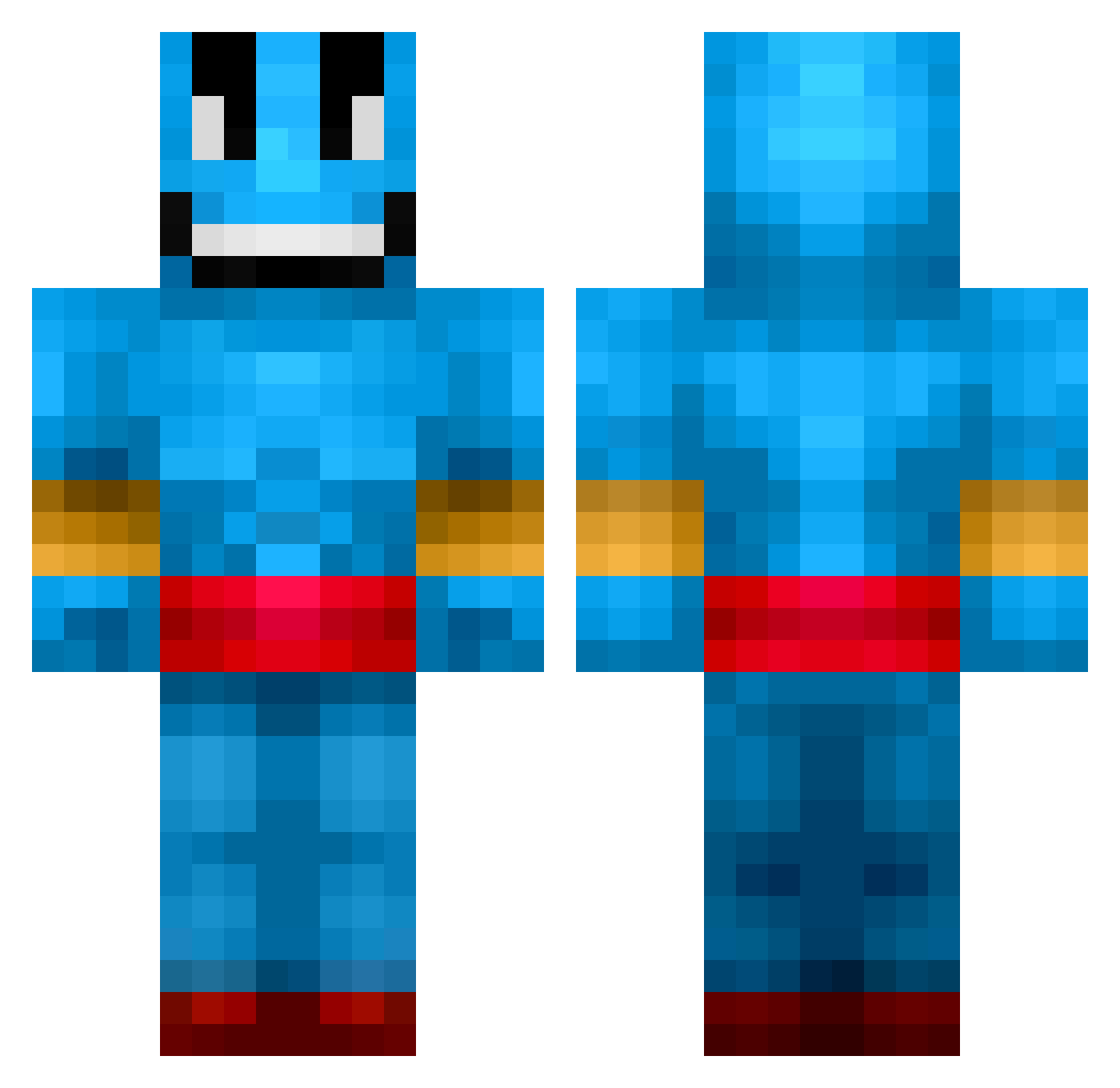 M8man Minecraft skin, front and back view