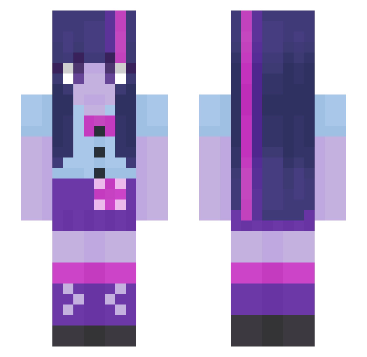 gabibeeh Minecraft skin, front and back view