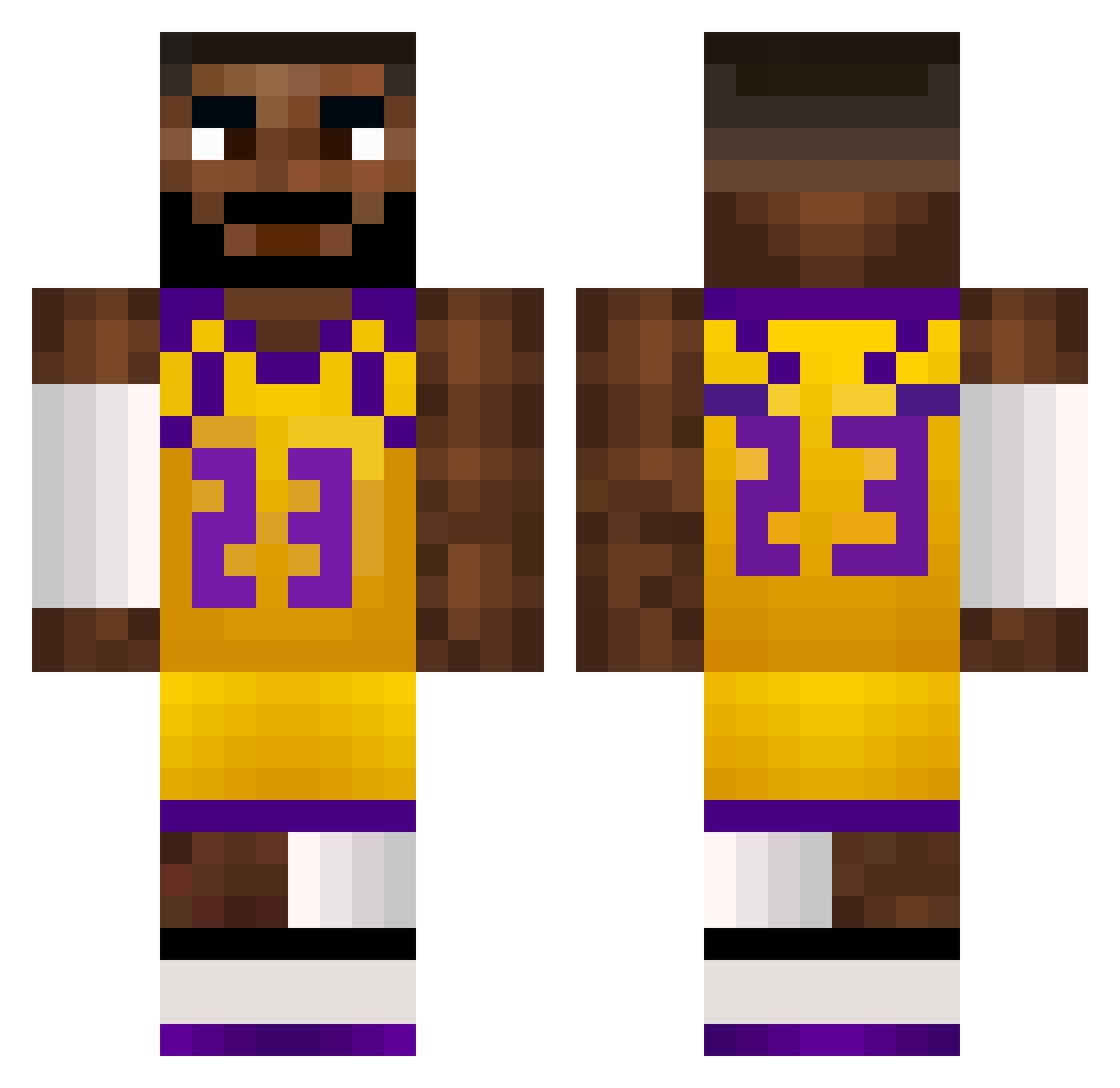 RandmMan Minecraft skin, front and back view