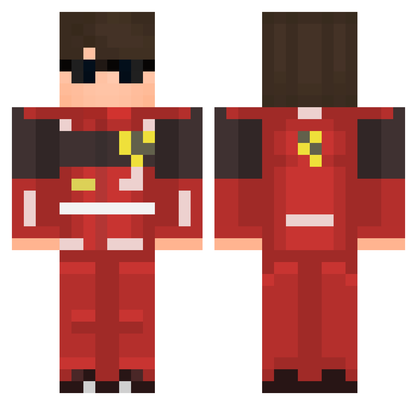 Kc1t Minecraft skin, front and back view