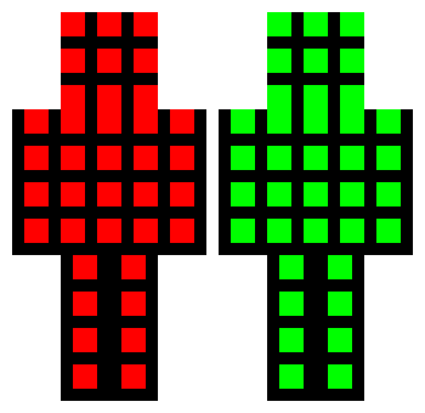 Wistiti Minecraft skin, front and back view