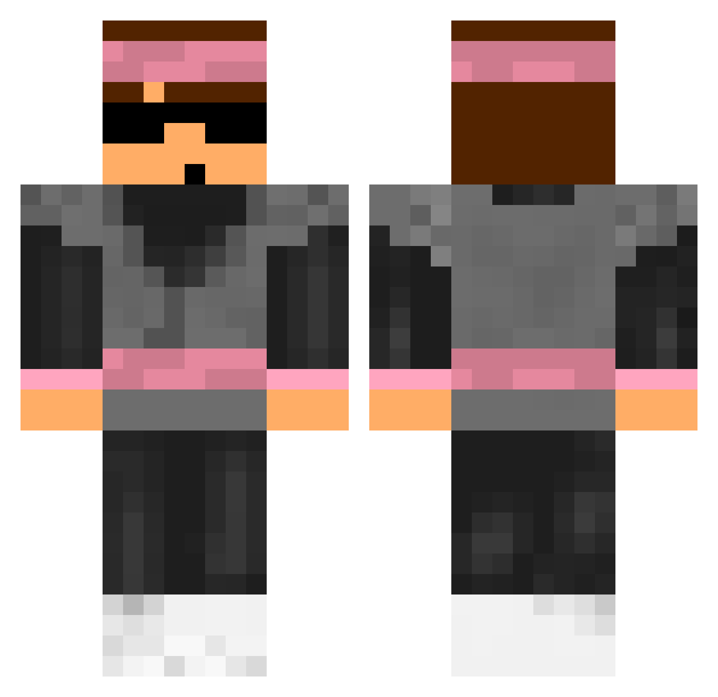 Podjii Minecraft skin, front and back view