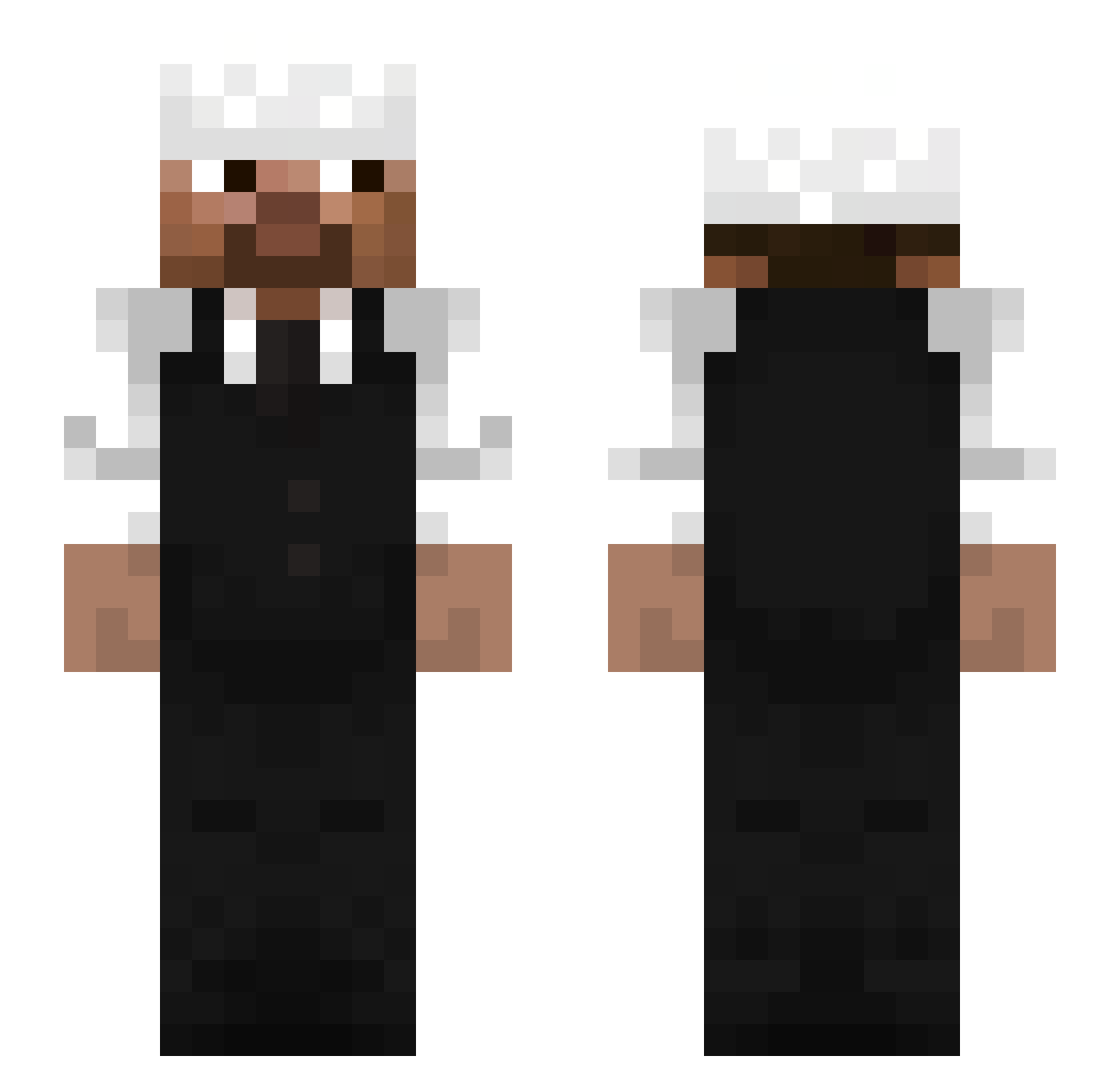 zetrix Minecraft skin, front and back view