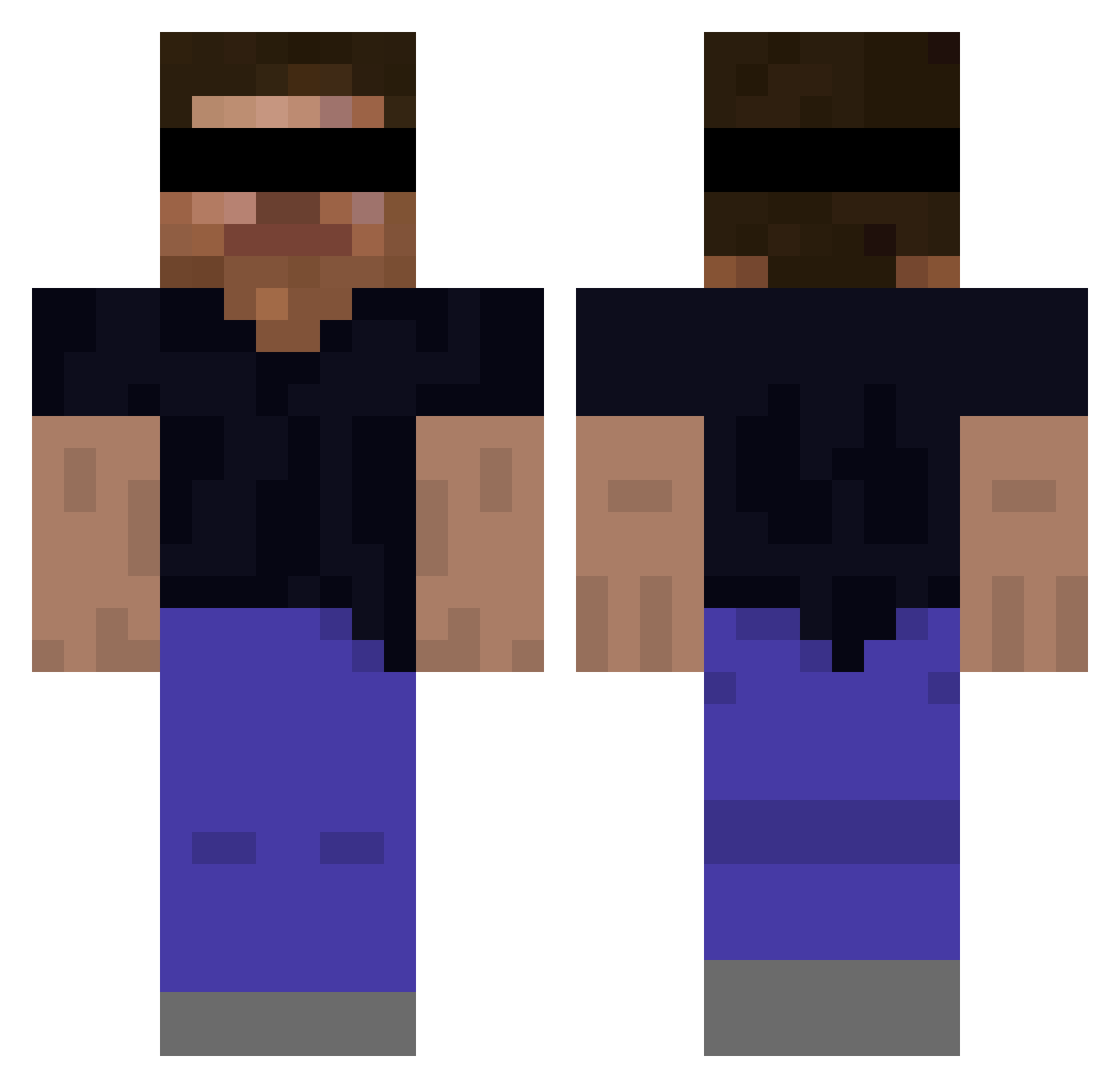 9Hollow Minecraft skin, front and back view