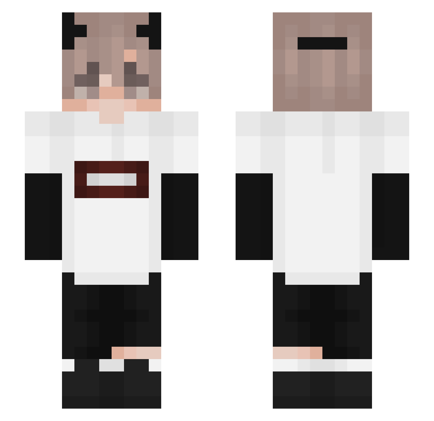 k9vx Minecraft skin, front and back view