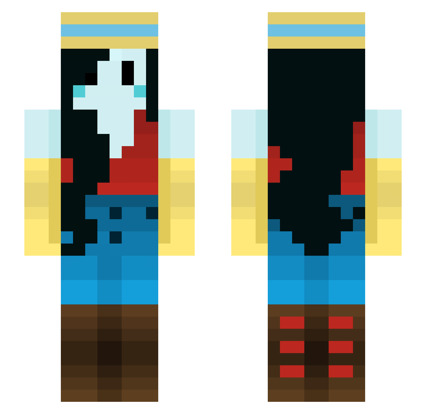 MarcelineEnjoyer Minecraft skin, front and back view