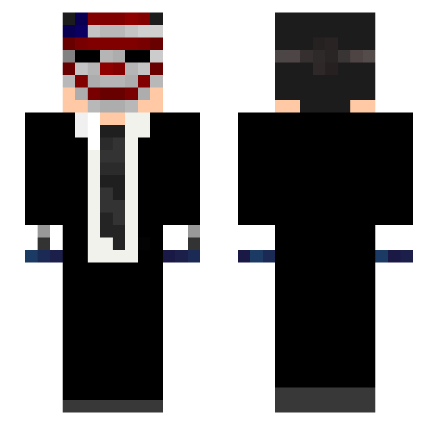 karmelin Minecraft skin, front and back view