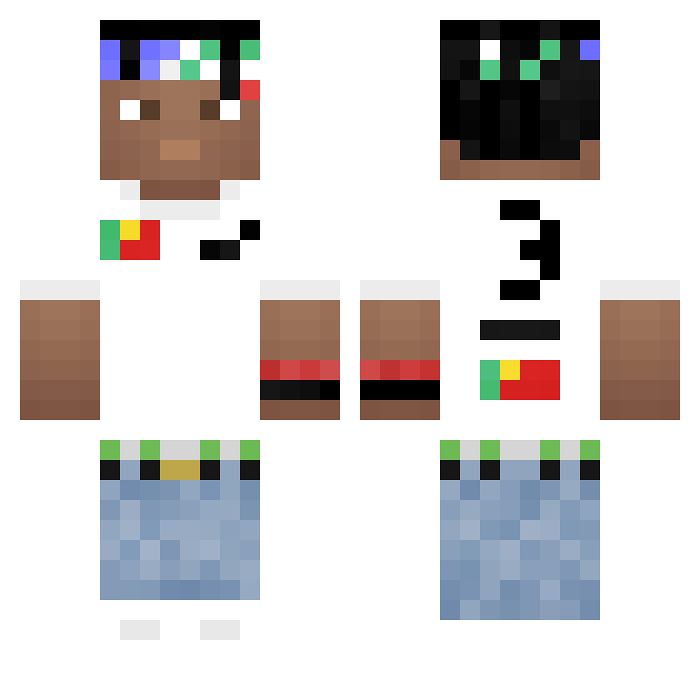 Modules Minecraft skin, front and back view