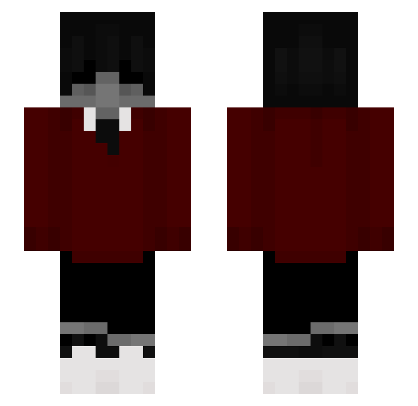 WaveFloo Minecraft skin, front and back view