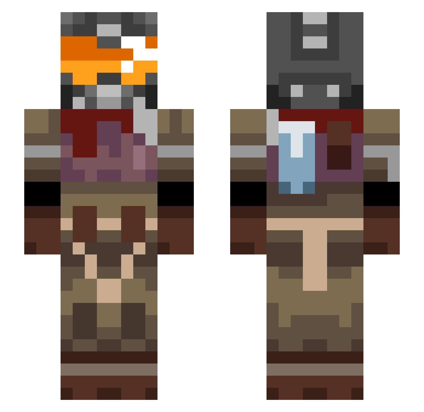 Regis1889 Minecraft skin, front and back view