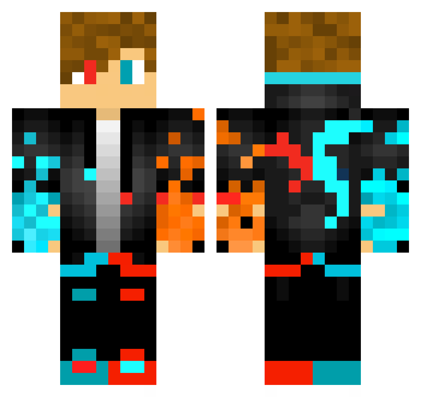 Sliding Minecraft skin, front and back view