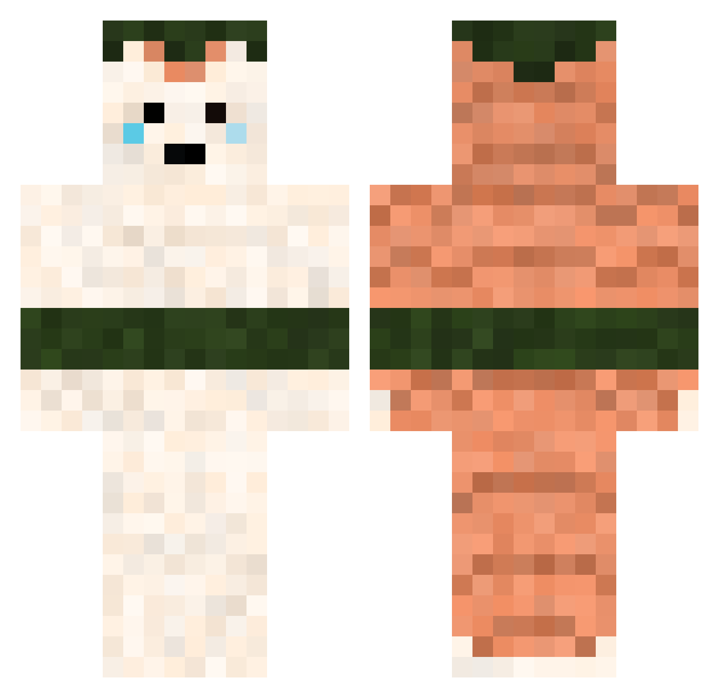 SirStrix Minecraft skin, front and back view