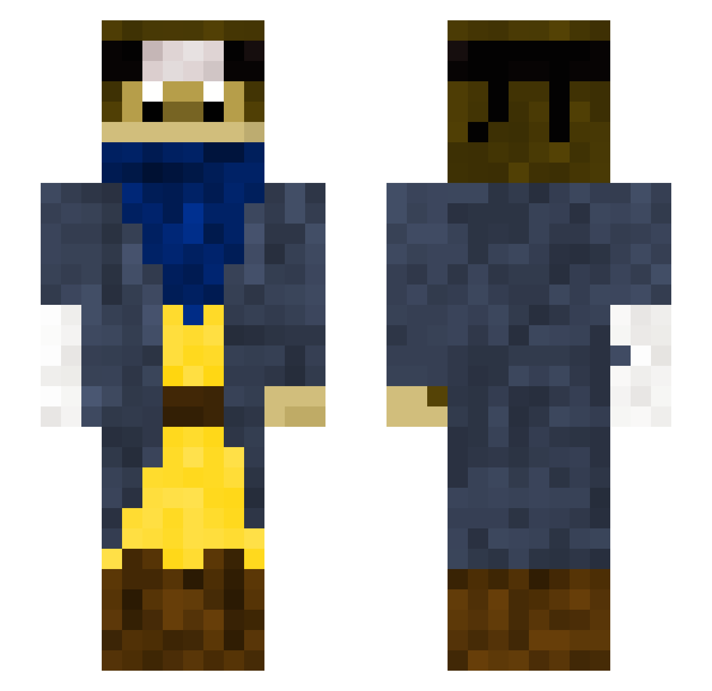 BunanaMonke Minecraft skin, front and back view
