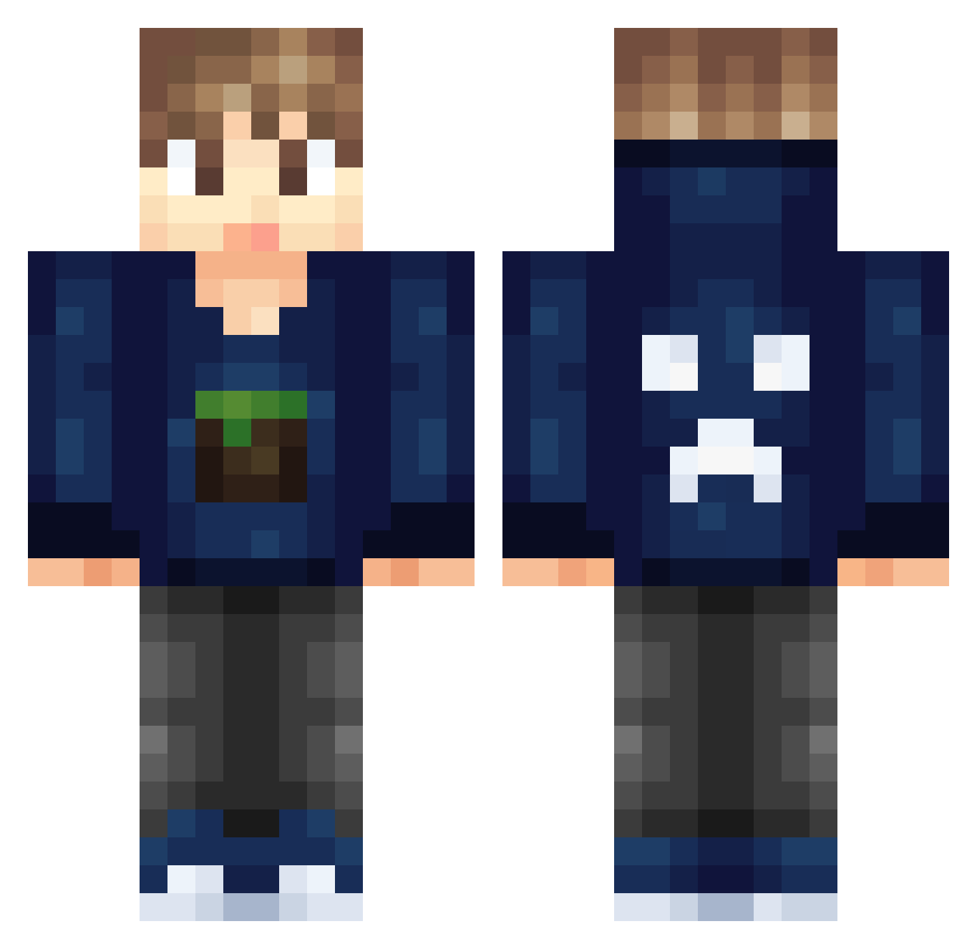 yutian00 Minecraft skin, front and back view