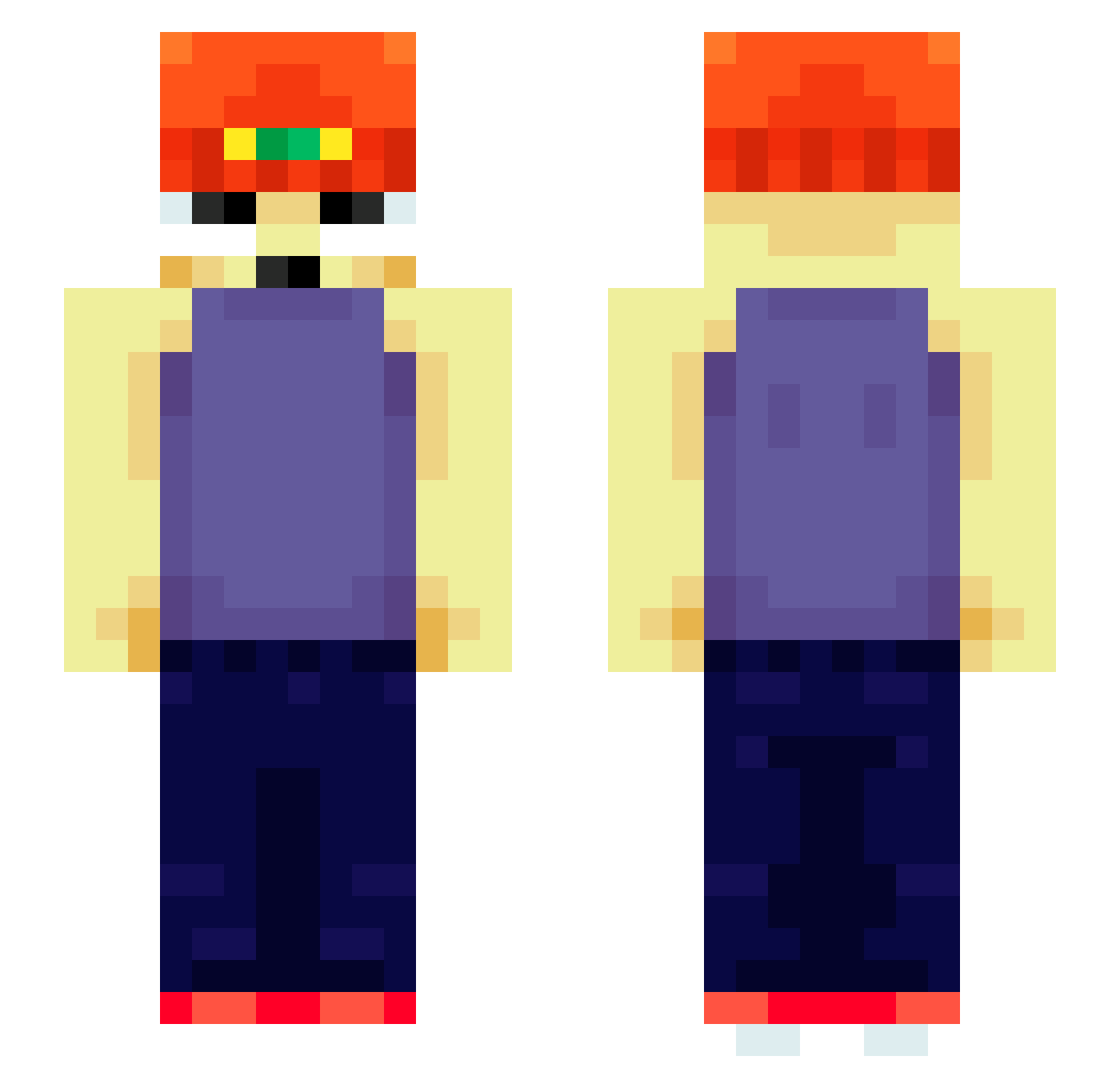 khifive Minecraft skin, front and back view