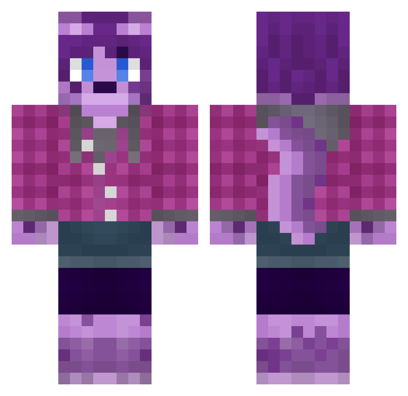Skylar32 Minecraft skin, front and back view