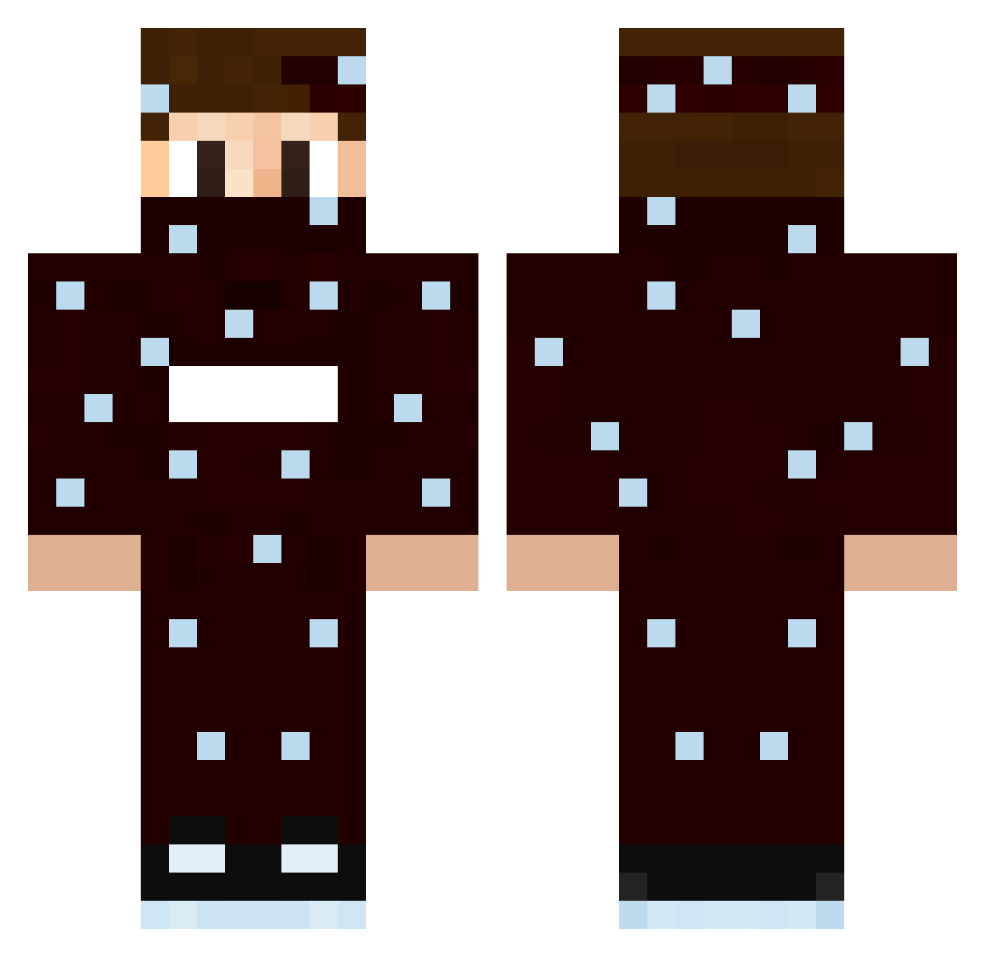 Treadmill Minecraft skin, front and back view