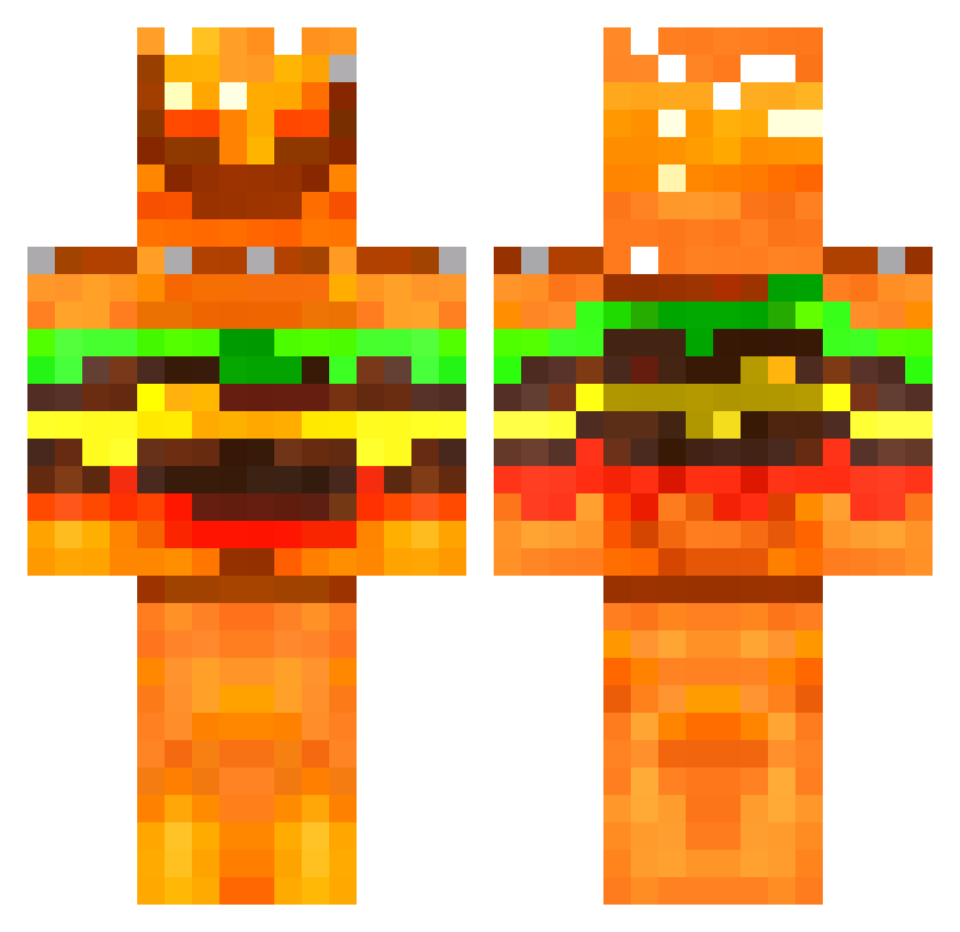 Kwappoo Minecraft skin, front and back view