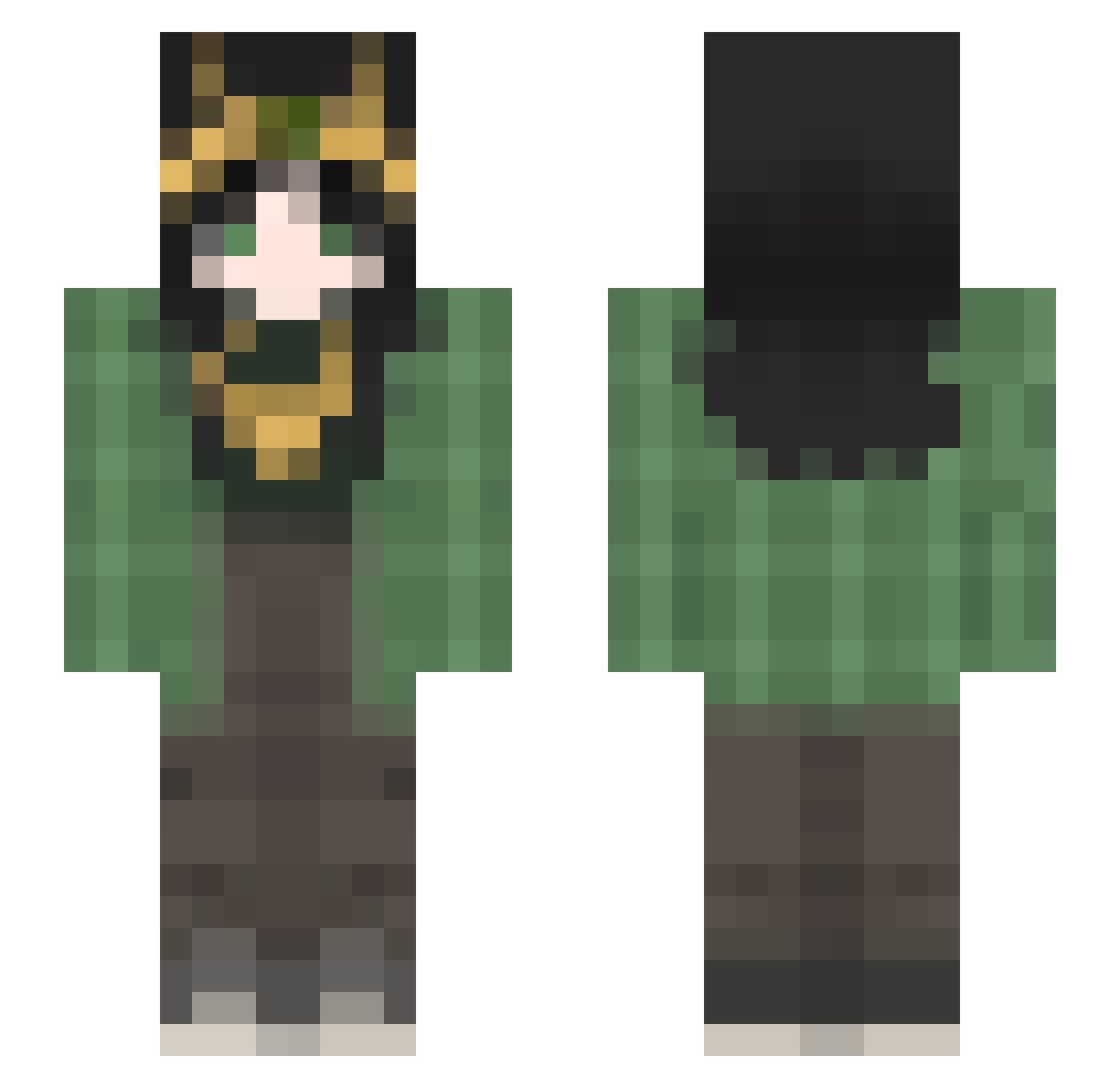 Dunkpep35 Minecraft skin, front and back view
