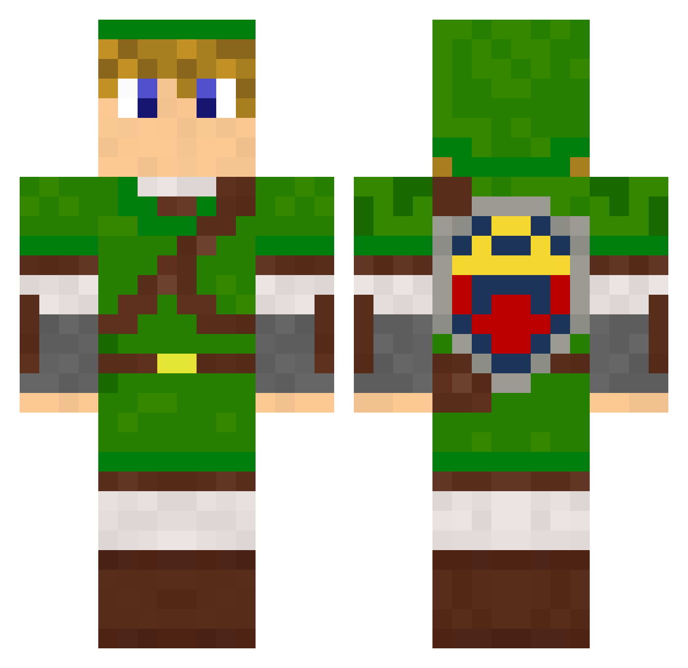 cadwal Minecraft skin, front and back view