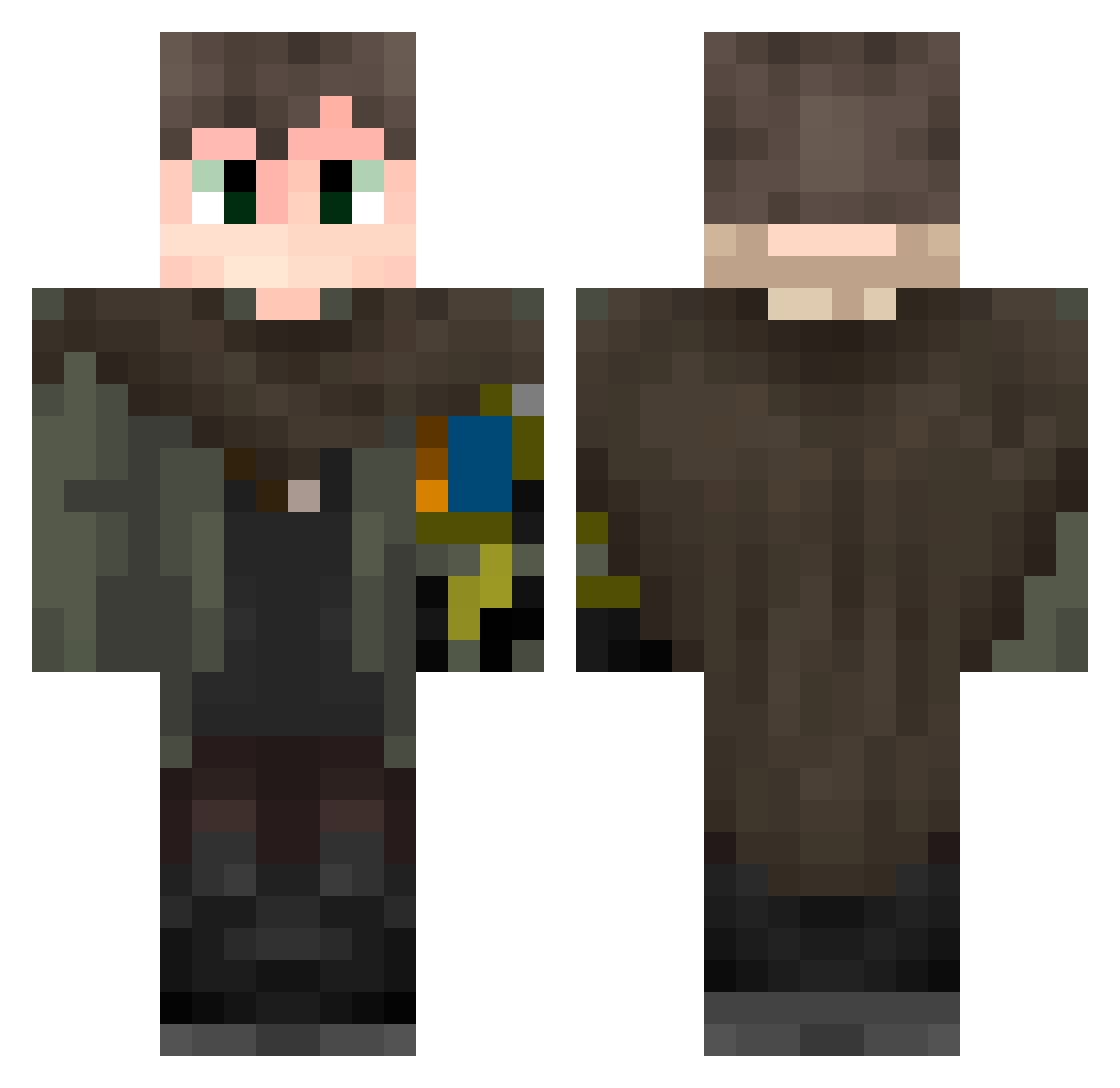 Jazter Minecraft skin, front and back view