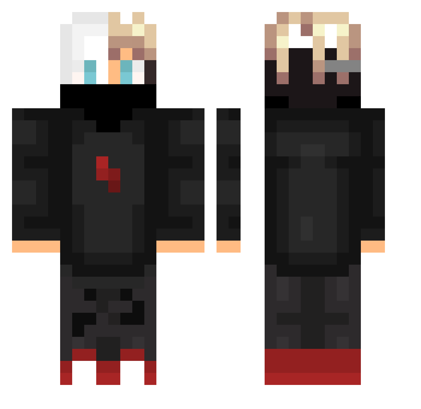 vRelmz Minecraft skin, front and back view