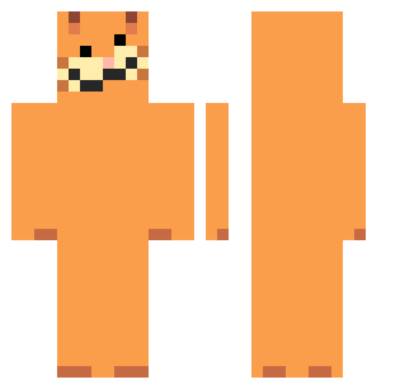 Cvin21 Minecraft skin, front and back view